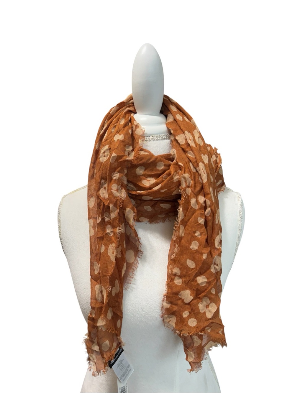 Madewell Modal Lightweight Rust Polka Dot Women's Scarf New
